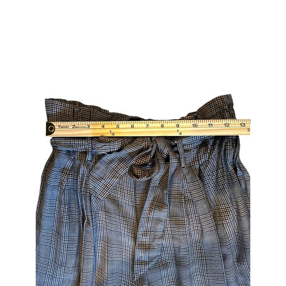 American Eagle Women’s Plaid Paperbag WideLeg Waist Pants Size S Y2KStyle Preppy - Picture 4 of 8